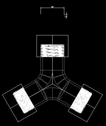 如何用CAD繪制一個(gè)三通管？