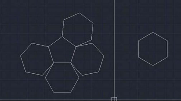 CAD多個(gè)六邊形對(duì)齊的方法
